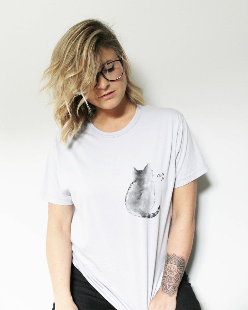 Cat T-shirt Black Cat Hand Painted Shirt UNISEX Pocket Tee - Etsy