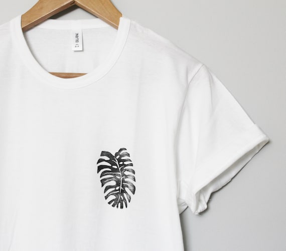 Succulent Handprinted Lino Block Print Graphic Shirt