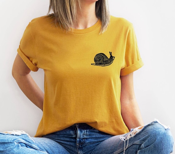 Hand Printed Snail T-Shirt: Unisex Block Print Tee, Ethical Fashion