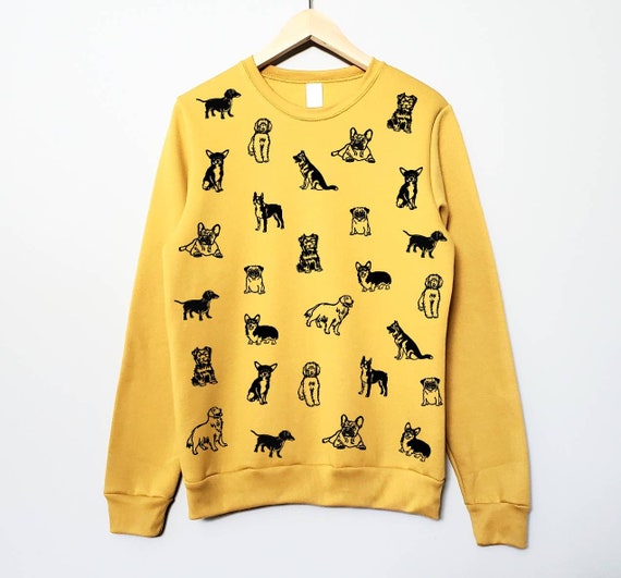 Dog Print Sweatshirt, Hand Printed Unisex Crewneck, All Over Dog Print Design, Unique Block Print, Soft Cute Jumper, Ethical Fashion - Etsy Dog Print Sweatshirt, Hand Printed Unisex Crewneck, All Over Dog Print Design, Unique Block Print, Soft Cute Jumper, Ethical Fashion - Etsy