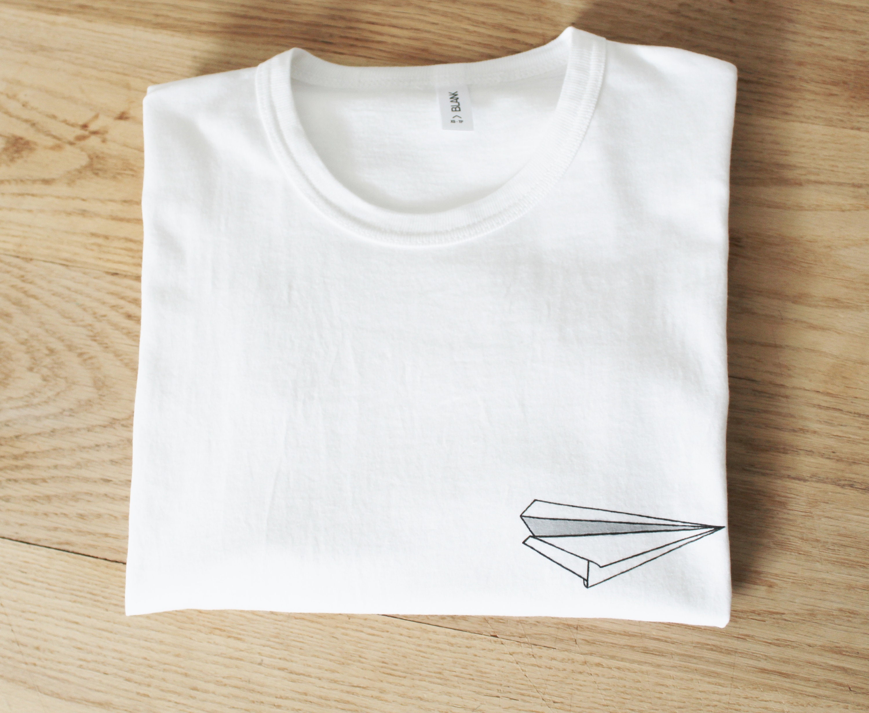 Paper Plane T-shirt Hand Painted UNISEX Pocket Shirt -  Israel