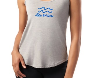 Hand Printed Bamboo Racerback Tank Top: Organic Cotton Jersey