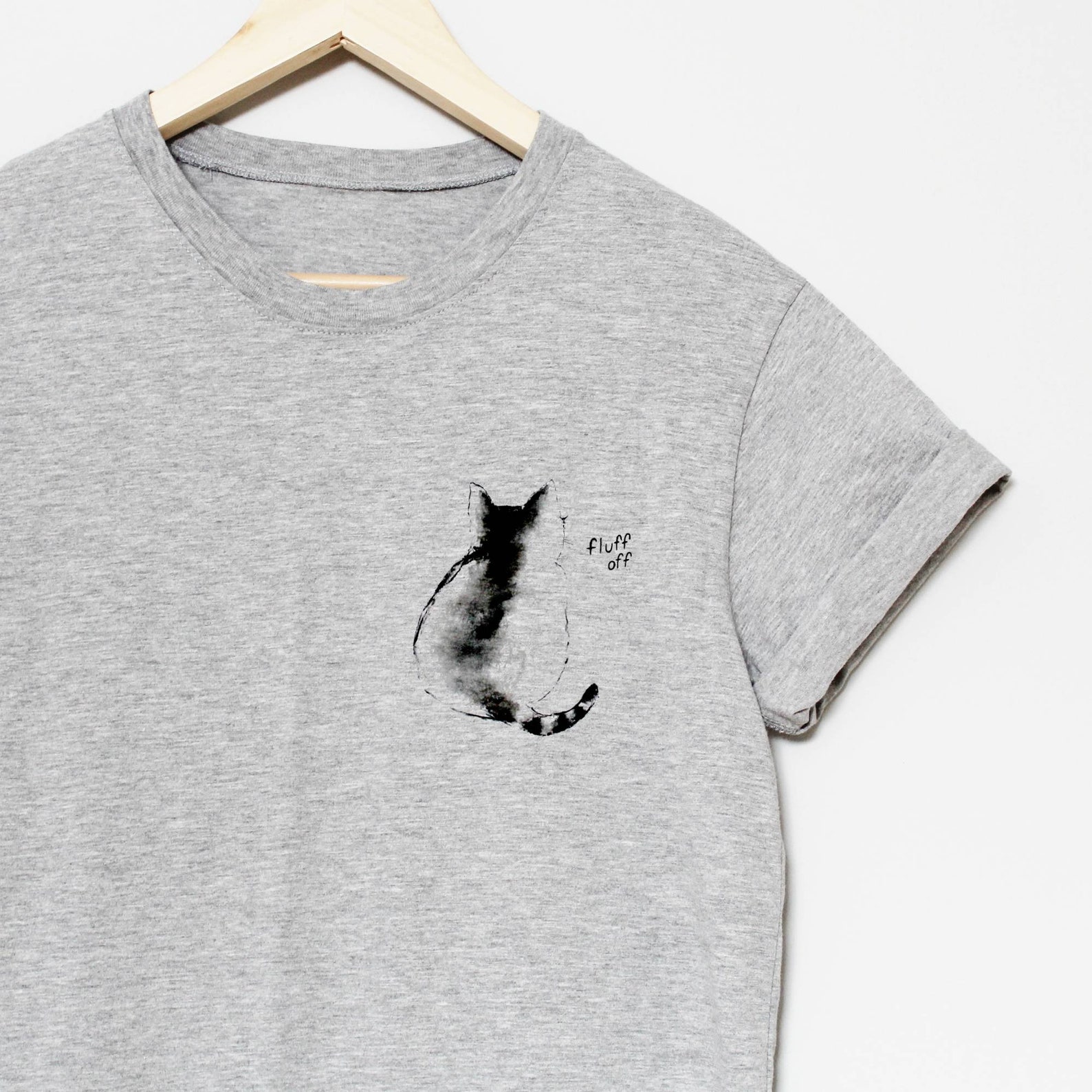Cat T-shirt Black Cat Hand Painted Shirt UNISEX Pocket Tee - Etsy
