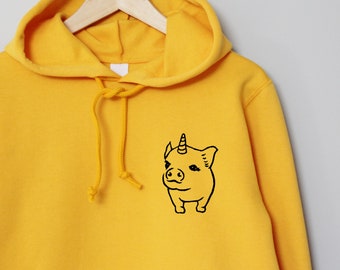 Hand-Printed Unisex Hoodie: Lino Design Fleece Jumper