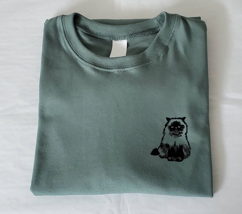 Cat t-shirt, hand printed unisex tshirt, cat lover gift, himalayan cat, tabby cat, black cat, sphynx, bengal, siamese cat, ethical fashion image 4