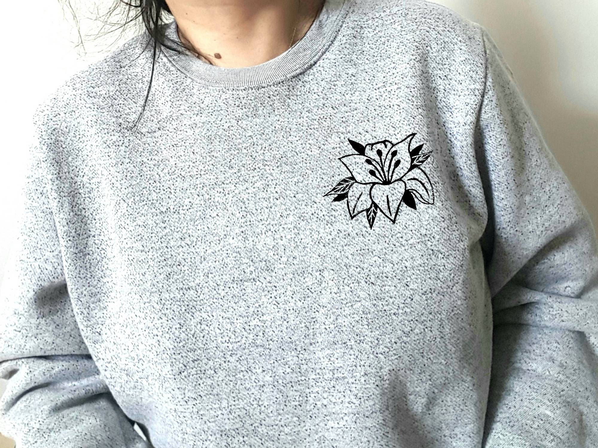 Lily Sweatshirt Flower Print Sweater Unisex Floral Crewneck - Etsy