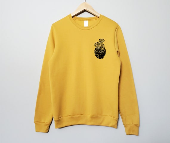 Hand-Printed Cactus Sweatshirt: Vintage Botanical Crewneck