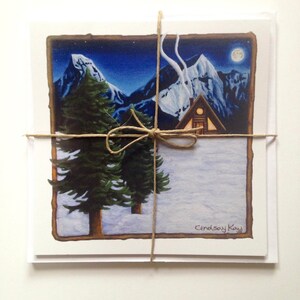 Winter Cabin Cards