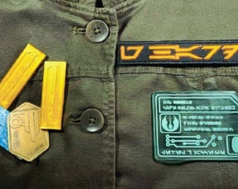 Aurebesh Star Wars Name Tag, Personalized Embroidered Patch, Choice of Iron On, Sew on, Magnet or Hook n Loop Up, Made in USA