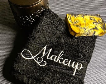 Embroidered Makeup Removal Washcloth, Bridesmaid Gift