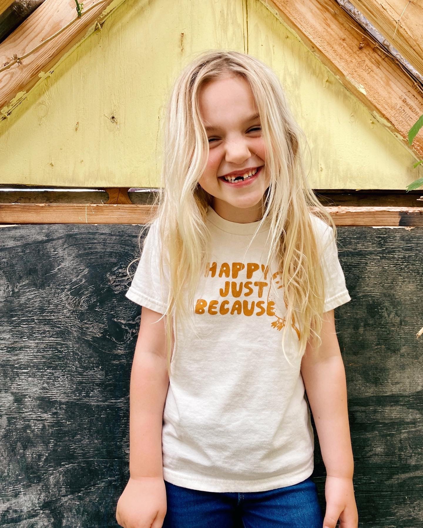Happy Just Because Organic Cotton Kids Tee Shirt | Etsy