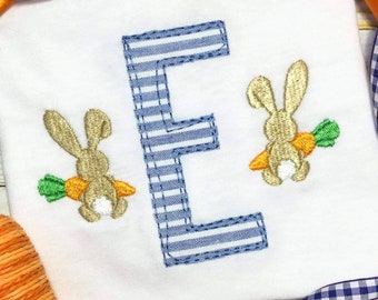 Boy Easter Bunny Shirt / Boy Easter Outfit / Boy Embroidered Easter Shirt / Boy Easter Applique Shirt / Personalized Boy Easter Shirt