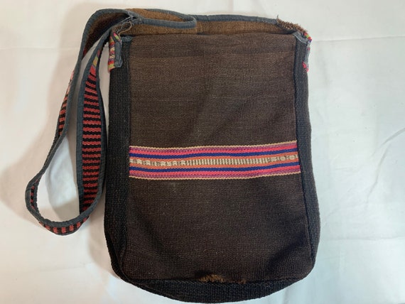 Bolivia purse made from vintage hand woven poncho - image 4