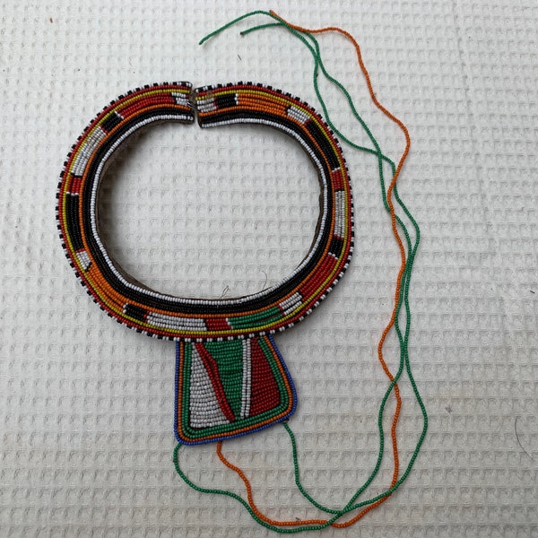 Beaded Maasai bridal necklace vintage