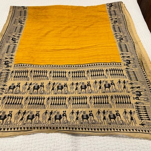 Sari silk India African designs vintage 5.5 yards long