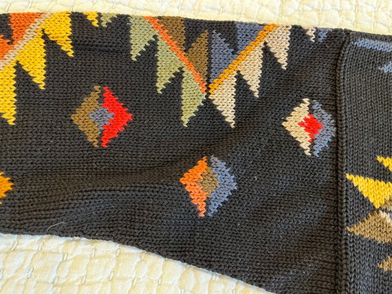 Peru hand knit L vintage sweater Inca ancient des… - image 5