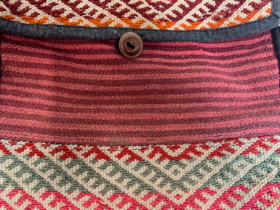 Bolivia purse made from vintage hand woven poncho - image 2