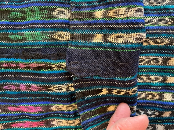 スカート vintage Guatemala hand stitch skirt Vintage 70s Guatemalan Wrap Skirt Maya Indigo Blue Marbled