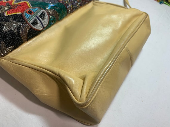 Native American beaded leather vintage handbag - image 9