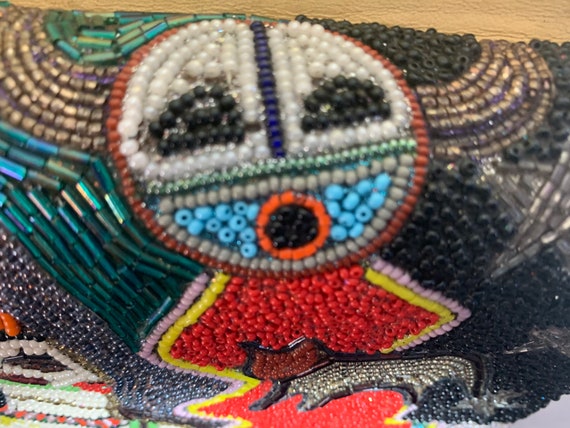 Native American beaded leather vintage handbag - image 7