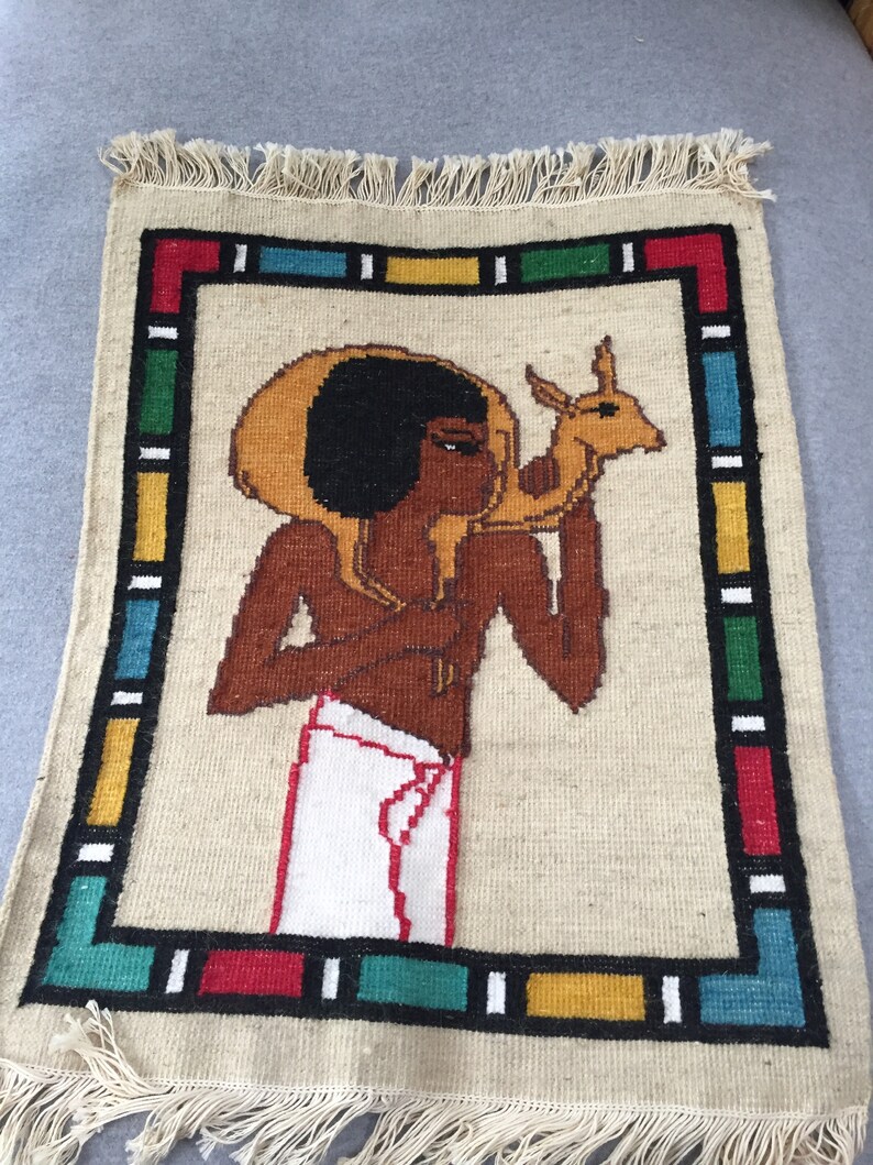 Two Vintage Egyptian Woven Tapestries Etsy