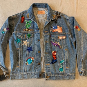 Levi Strauss L Jacket vintage with sequin decorations image 1