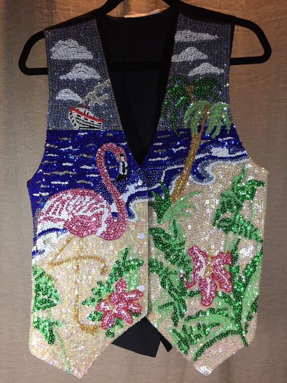 Vintage sequined Caribbean woman's vest