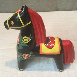 Vintage wooden European painted horse