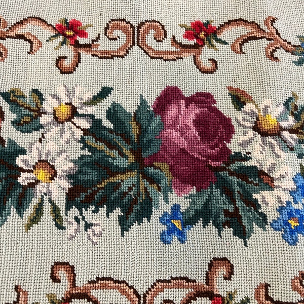 Needlepoint Austria 1925 floral wall decor