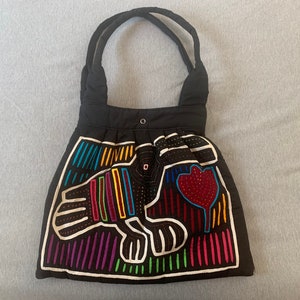 Mola purse of toucan from Panama Kuna Yala