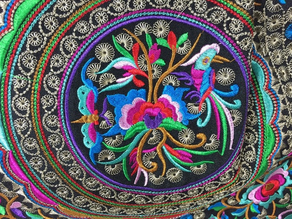 Embroidered Hmong ethnic folk art tote bag - image 4