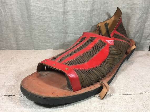 Vintage zapato de sandalias de cuero mexicano Huarache | Etsy México