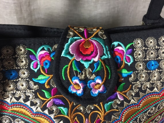 Embroidered Hmong ethnic folk art tote bag - image 5