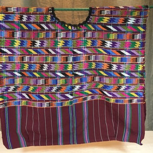 Vintage Guatemalan huipil with geometric designs