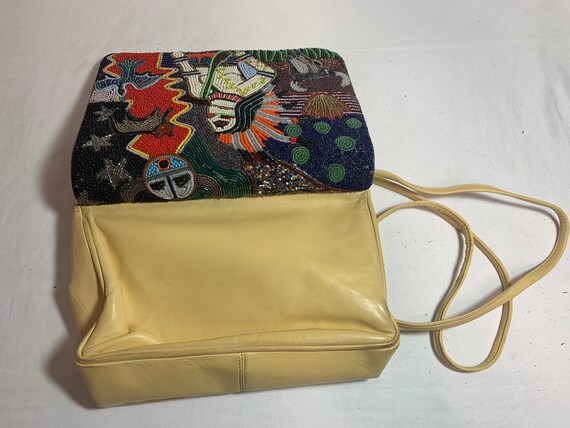 Native American beaded leather vintage handbag - image 8