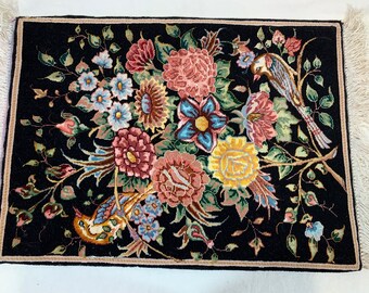 High count vintage woven small rug
