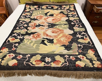 Rug hand made India vintage 3.5&#39; x 5.5&#39;