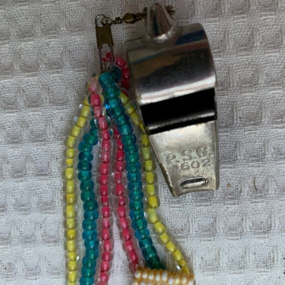 Beaded vintage coach necklace with whistle - image 7