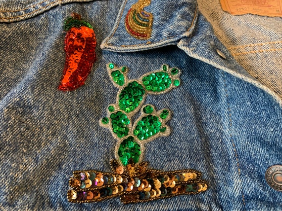 Levi Strauss L Jacket  vintage with sequin decora… - image 3