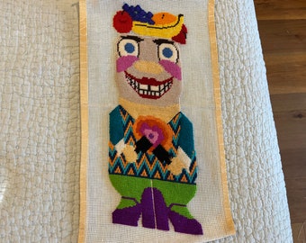 Needlepoint whimsical lady