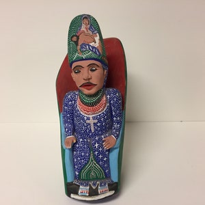 Vintage Hand carved seated religious figure
