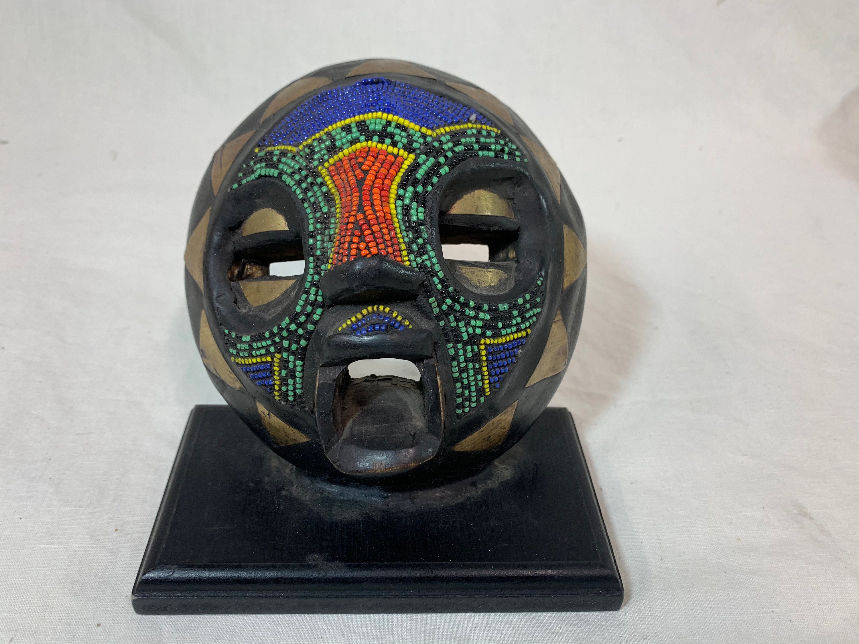 GothamGallery Fine Tribal African Art - Metal Mask Stand Base Adjustable  14 B