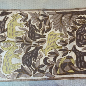 India hand embroidered tapestry vintage of deer wall decor