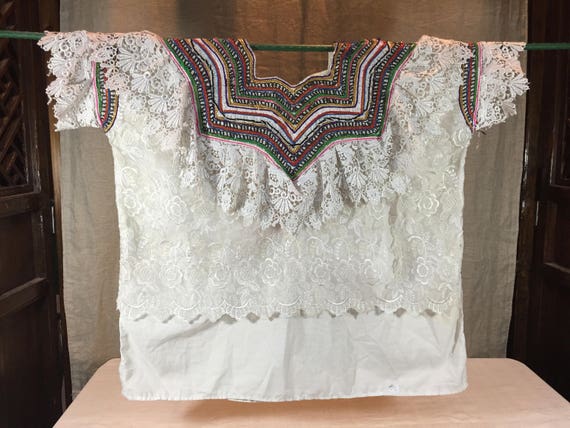 Lacy Mexican vintage huipil