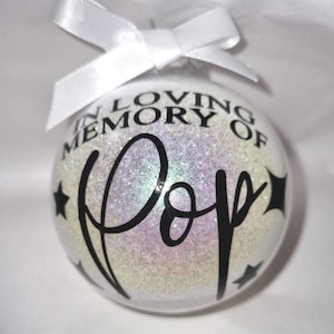 Glittered Memorial Bauble - Personalised Christmas express cutoff 10/12/25