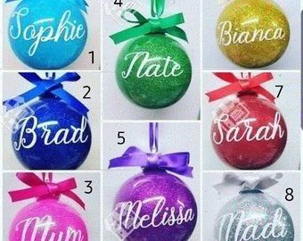 Glittered Christmas Bauble- Personalised Christmas express cut off 15/12/23
