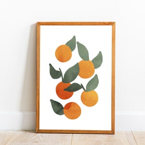 Oranges Wall Art, Kitchen Wall Art, Boho Wall Art, Modern Wall Art, Clementine Art Print, Fruit Print, Food Art Print, Downloadable Art