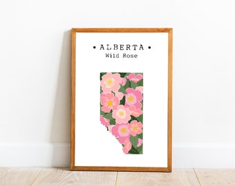 Alberta Province Flower, Canada Province Flowers, Alberta Wild Rose, Kanada Wandkunst, Kanada Home Decor, College Dorm Art, Download