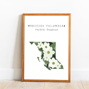 British Columbia Provinz Blume, Kanada Provinz Blume, British Columbia Karte Kunst, British Columbia Pacific Dogwood Wandkunst, Download