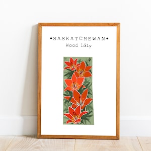 Saskatchewan Provincie Bloem, Canada Saskatchewan Print, Saskatchewan Wood Lily Art, College Dorm Art, Saskatchewan Kaart Kunst, Afdrukbare Kunst